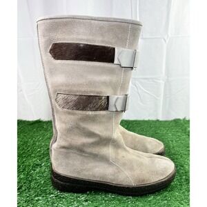 Handmade Vibram SZ 8.5 Women's Suede & Hair Hide Boots Artisan Festival Boots